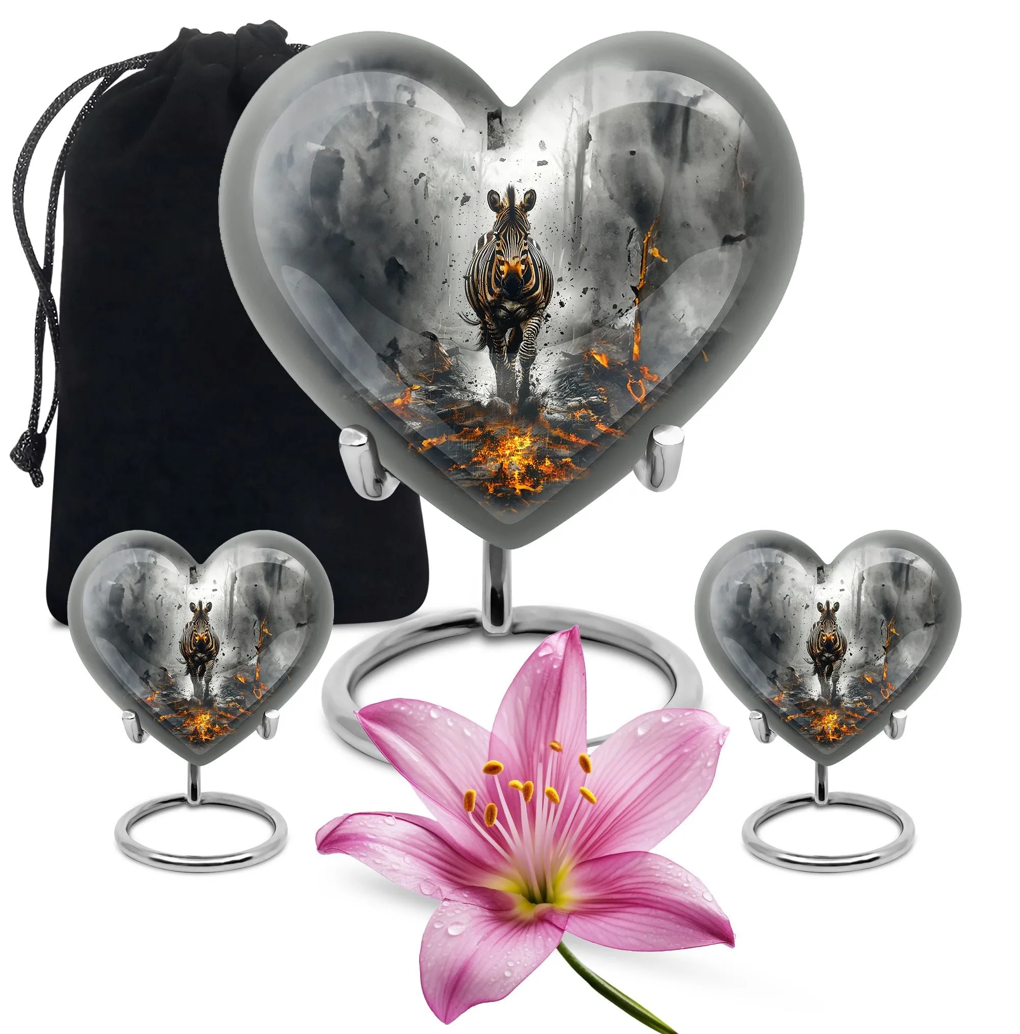 Zebra Charming Remembrance Cremation Urn - A Loving Tribute