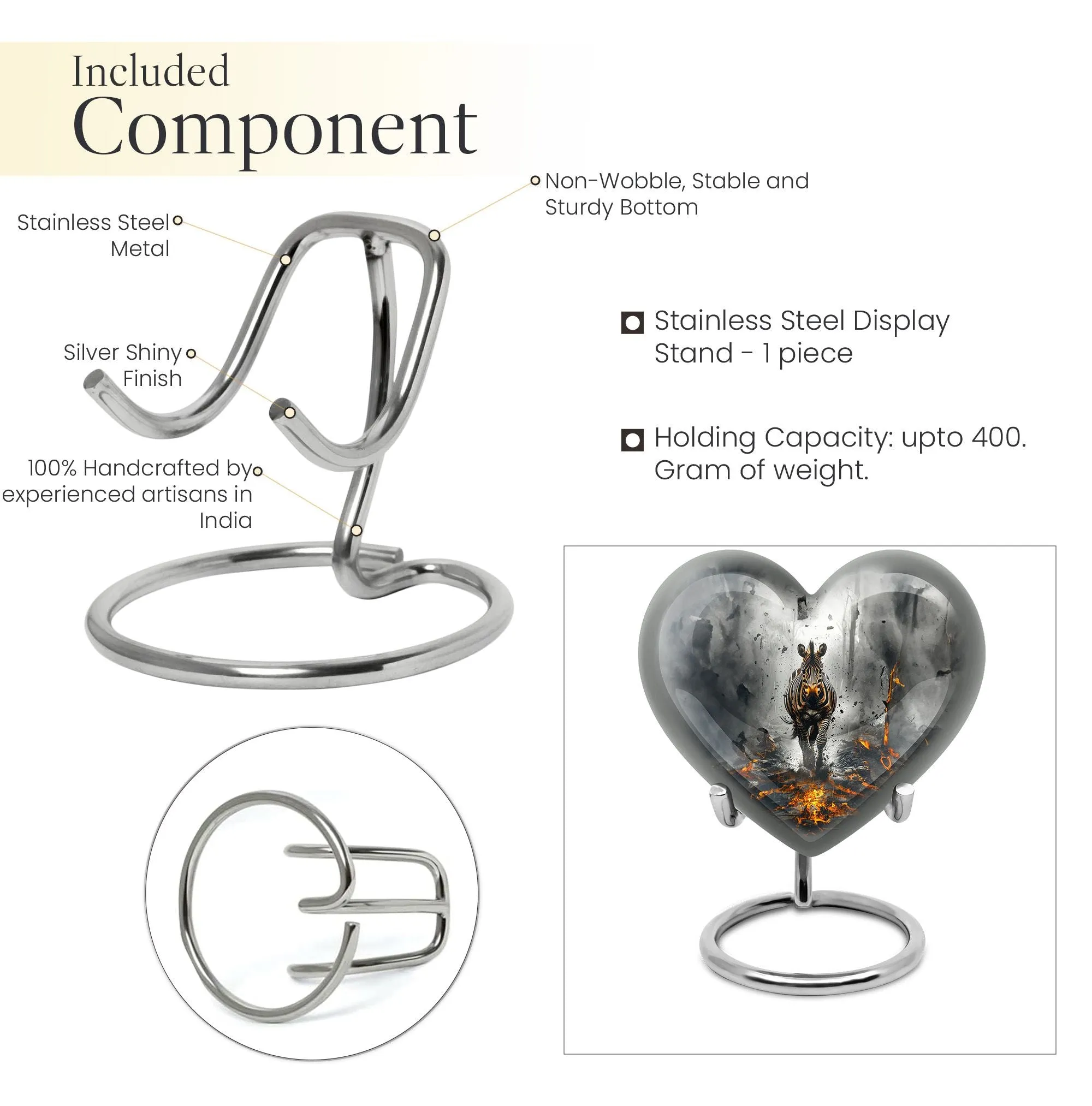 Zebra Charming Remembrance Cremation Urn - A Loving Tribute