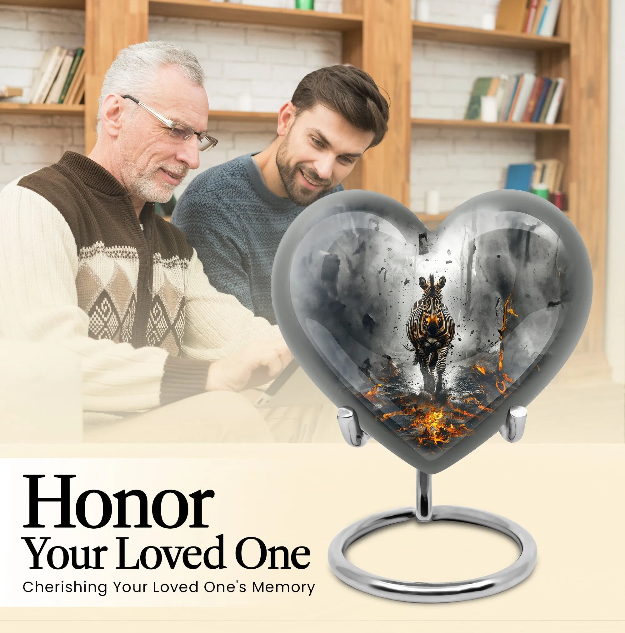 Zebra Charming Remembrance Cremation Urn - A Loving Tribute
