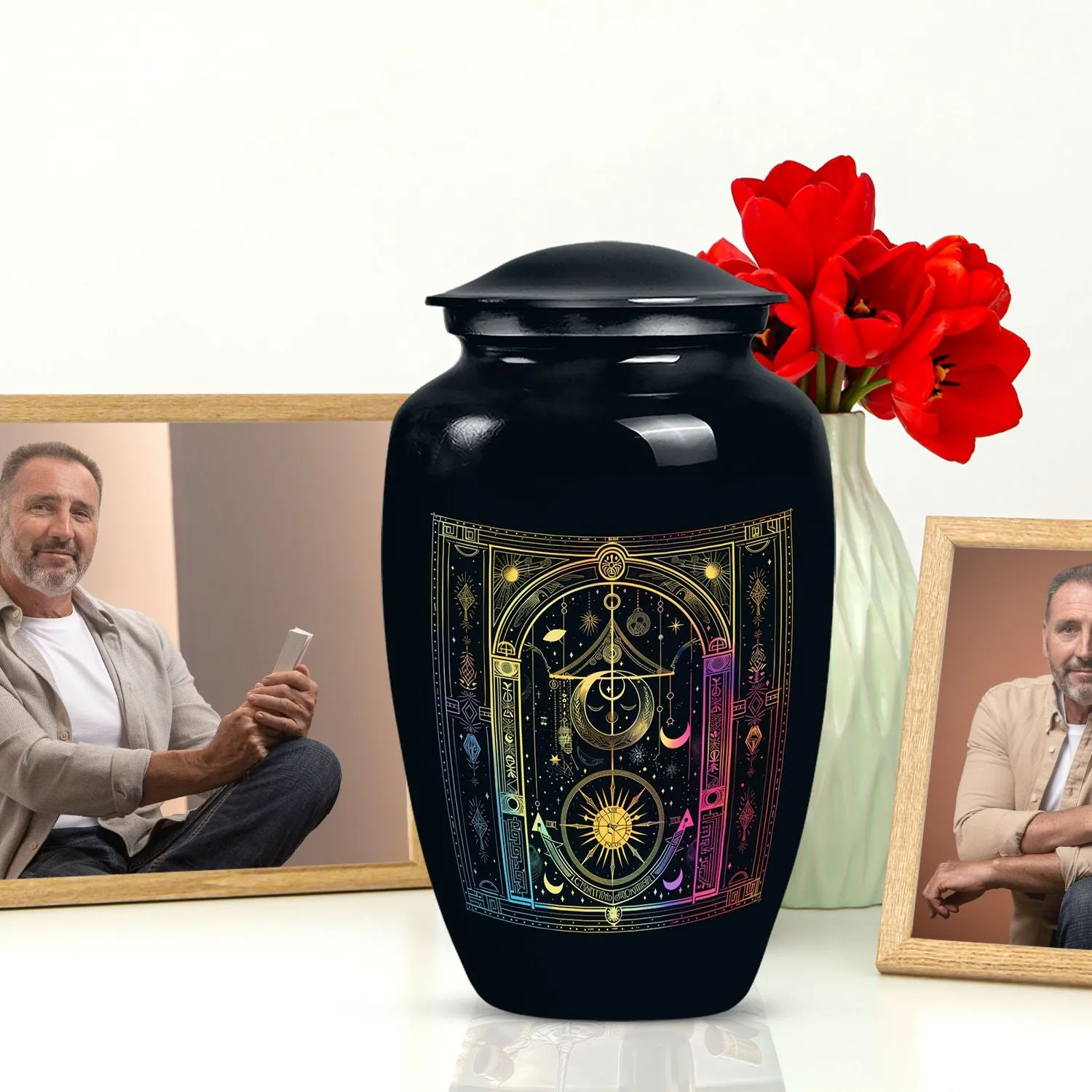 Zodiac Urn Abstract Themed Memorial Decorative Funeral Urn