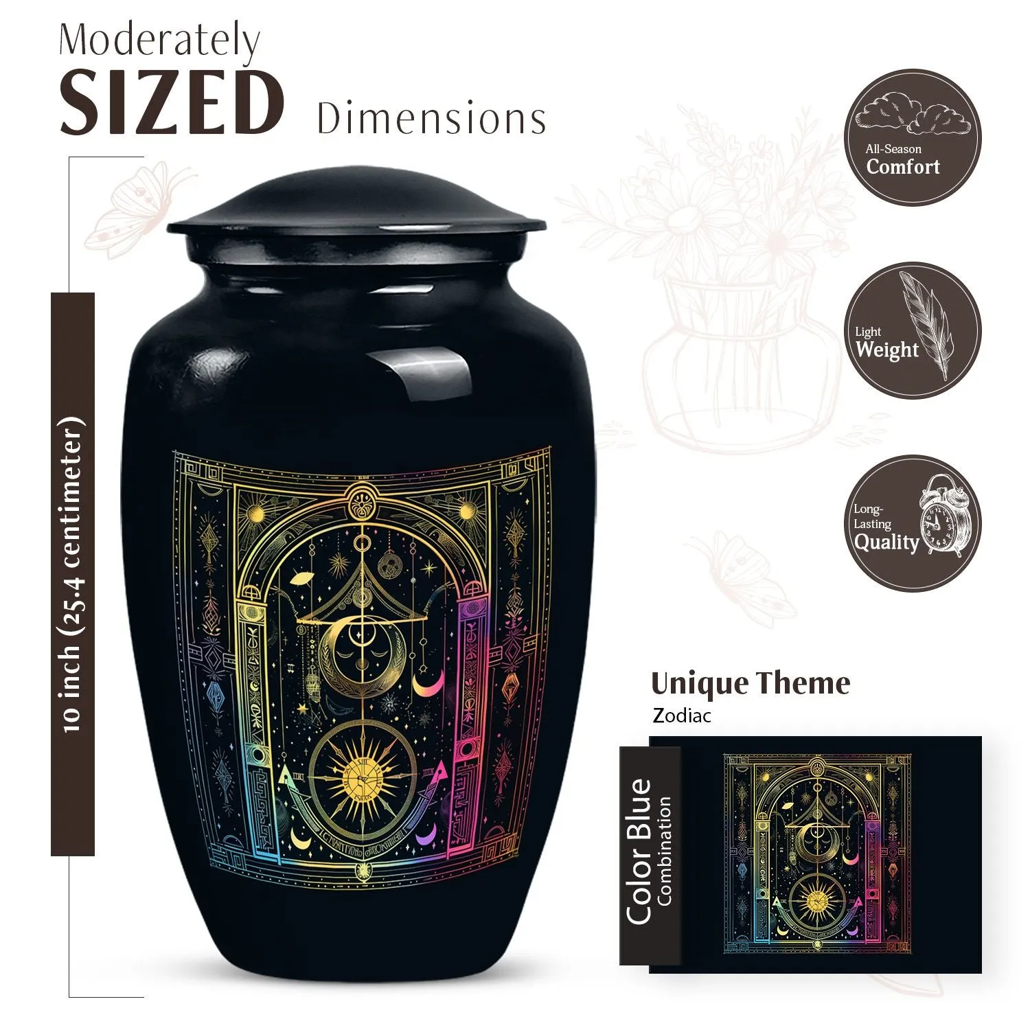 Zodiac Urn Abstract Themed Memorial Decorative Funeral Urn